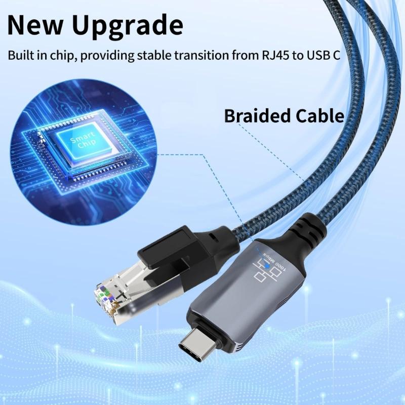 كابل شبكة USB C سريع السرعة إل - مراجعة Braided Line وسعره